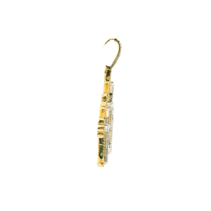 Yellow Gold Cross Pendant with Round Brilliant Diamonds