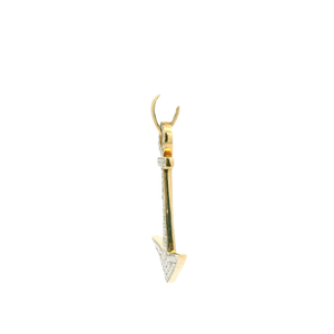 Yellow Gold Anchor Pendant with Round Brilliant Cut Diamonds