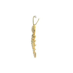Yellow Gold Scorpion Pendant with Round Brilliant Cut Diamonds