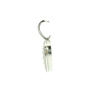 White Gold Heart Pendant with Baguette Cut Diamonds