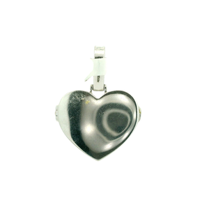 White Gold Heart Pendant with Baguette Cut Diamonds