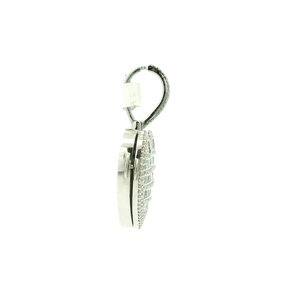 White Gold Heart Pendant with Baguette Cut Diamonds