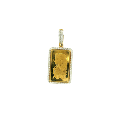 Yellow Gold Pendant with Round Cut Brilliant Diamonds