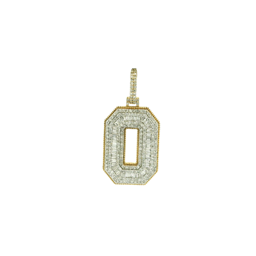 Baguette Diamond Yellow Gold Pendant
