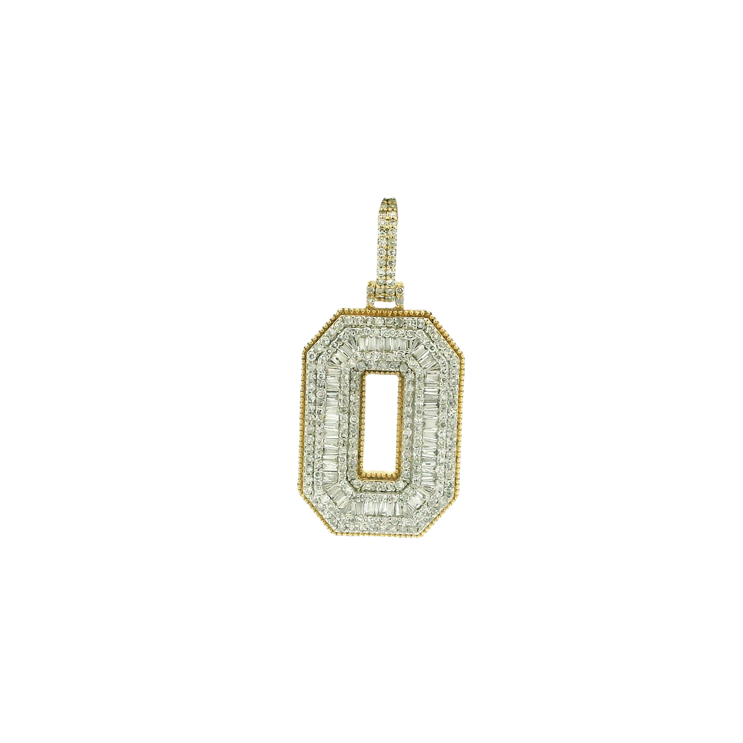 Baguette Diamond Yellow Gold Pendant