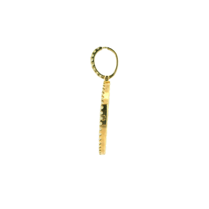 Yellow Gold Pendant with Round Cabochon Onyx