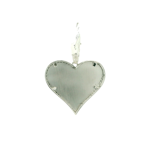 Heart-Shaped Silver Pendant with Round Brilliant Diamonds