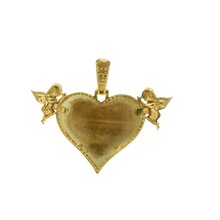 Load image into Gallery viewer, Yellow Gold Angel Heart Pendant with Round Brilliant Diamonds