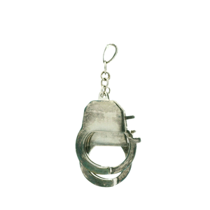 Sterling Silver Handcuff Pendant with Round Cut Diamonds