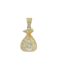 Load image into Gallery viewer, Yellow Gold Pendant with Round Brilliant Cut Diamonds