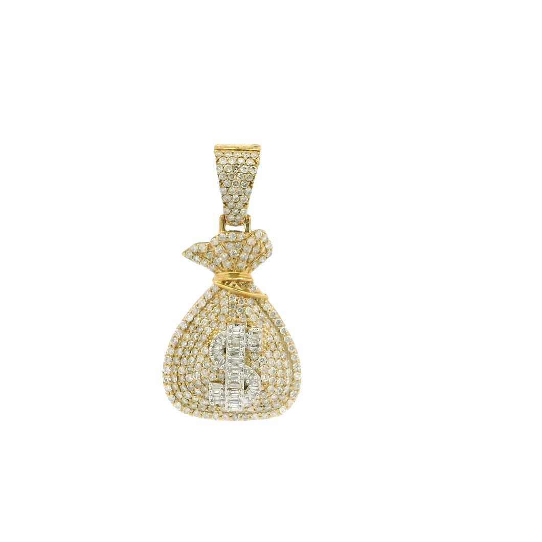 Yellow Gold Pendant with Round Brilliant Cut Diamonds