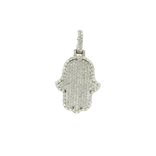 Load image into Gallery viewer, White Gold Hamsa Pendant with Round Brilliant Cut Diamonds