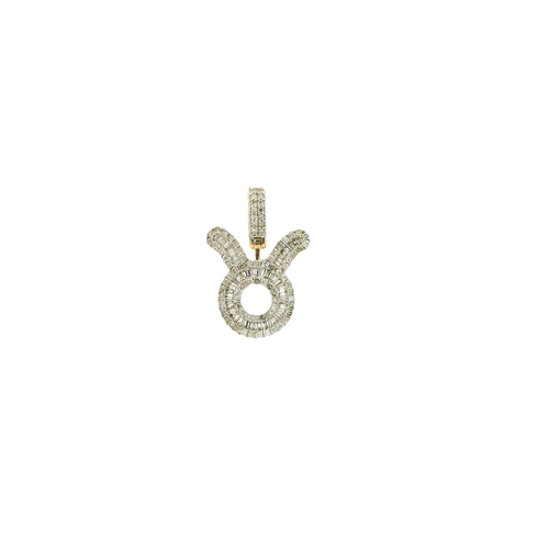 Yellow Gold Pendant with Baguette-Cut Diamonds