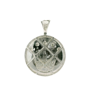 White Gold Crown Pendant with Round Brilliant Diamonds