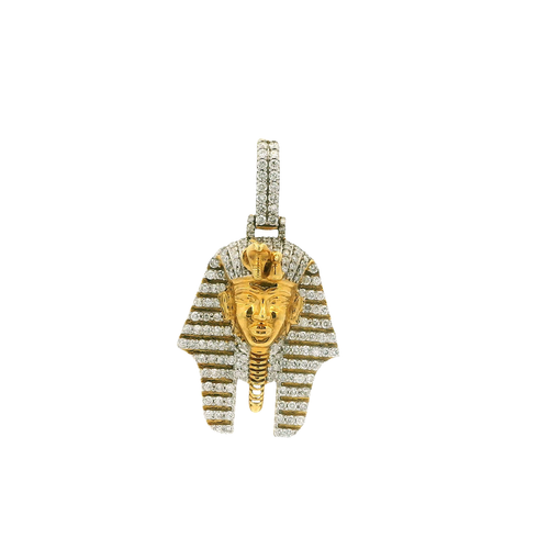 Yellow Gold Pharaoh Pendant with Round Brilliant Cut Diamonds