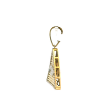 Load image into Gallery viewer, Yellow Gold Pyramid Pendant with Round Cut Diamonds