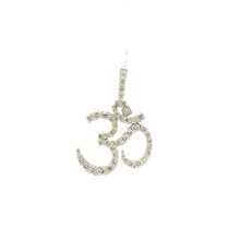 Load image into Gallery viewer, Diamond-Encrusted &quot;Om&quot; Pendant in White Gold