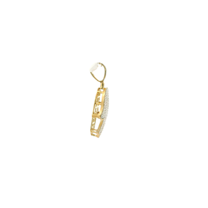 Yellow Gold Hamsa Pendant with Round Brilliant Cut Diamonds