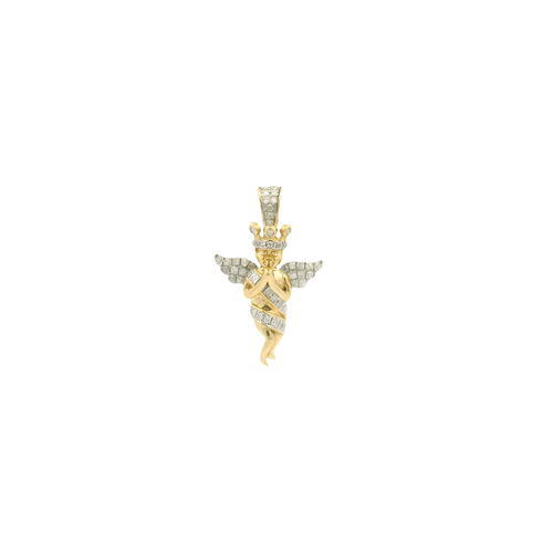 Yellow Gold Pendant with Round Cut Diamonds