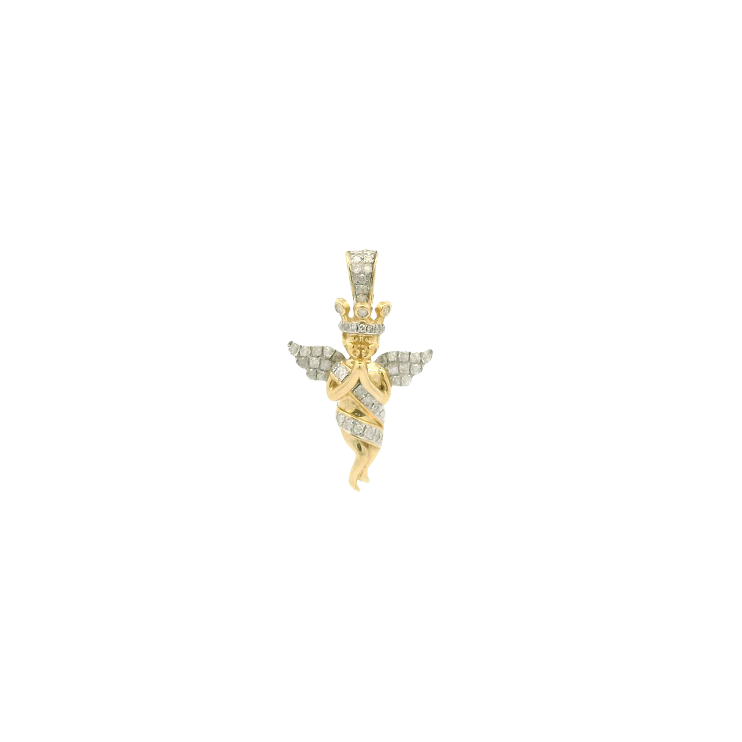Yellow Gold Pendant with Round Cut Diamonds