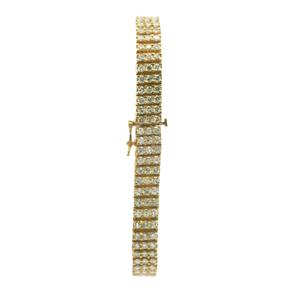 Yellow Gold Diamond Tennis Bracelet with Brilliant Cut Diamonds