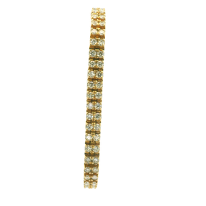 Yellow Gold Diamond Tennis Bracelet with Round Brilliant Cut Diamonds