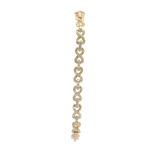 Yellow Gold Bracelet with Round Brilliant Cut Diamonds