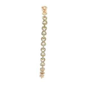 Yellow Gold Bracelet with Round Brilliant Cut Diamonds