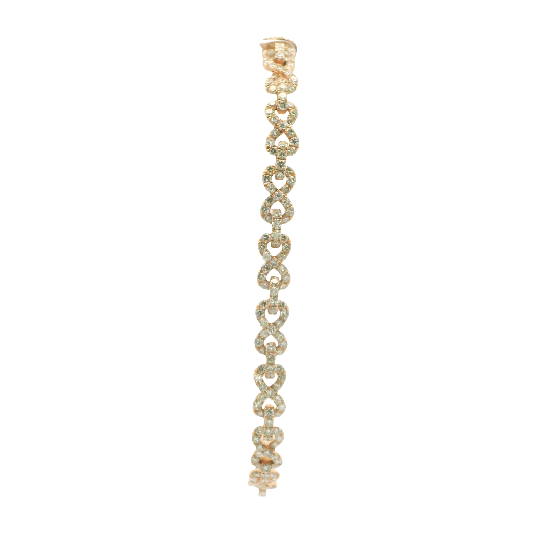 Yellow Gold Bracelet with Round Brilliant Cut Diamonds
