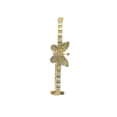 Yellow Gold Tennis Bracelet with Round Cut Diamonds