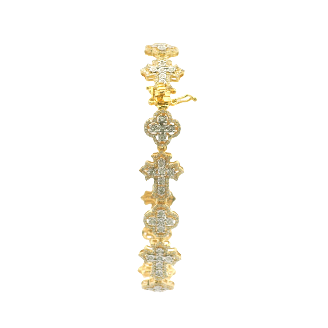 Elegant Yellow Gold Bracelet with Brilliant-Cut Round Diamonds