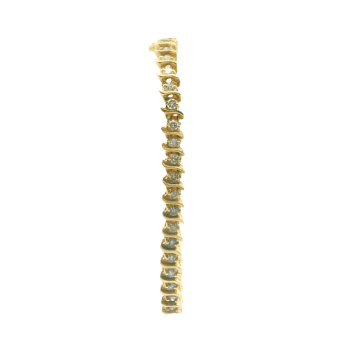 Yellow Gold Tennis Bracelet with Round Brilliant Cut Diamonds