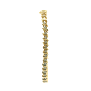 Yellow Gold Tennis Bracelet with Round Brilliant Cut Diamonds