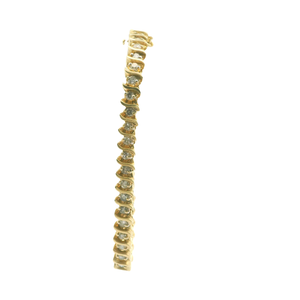 Yellow Gold Tennis Bracelet with Round Brilliant Cut Diamonds