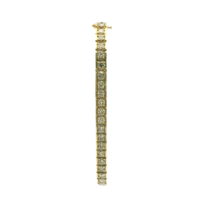 Yellow Gold Tennis Bracelet with Round Cut Diamonds