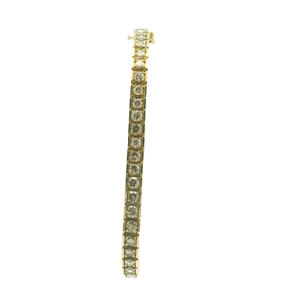 Yellow Gold Tennis Bracelet with Round Cut Diamonds
