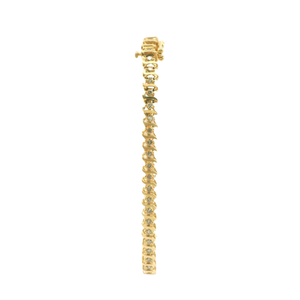 Yellow Gold Tennis Bracelet with Round Brilliant Cut Diamonds