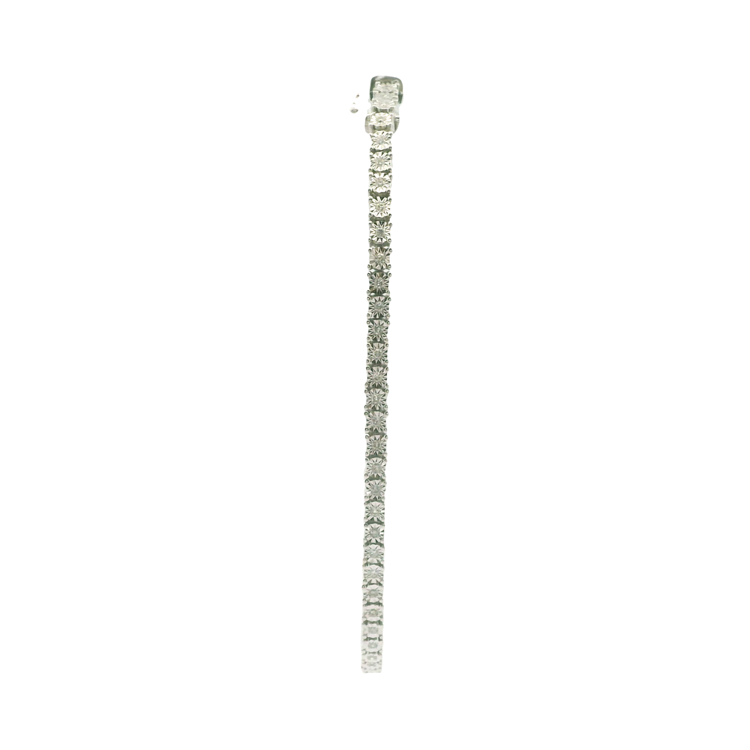 White Gold Diamond Tennis Bracelet with Round Brilliant Cut Diamonds