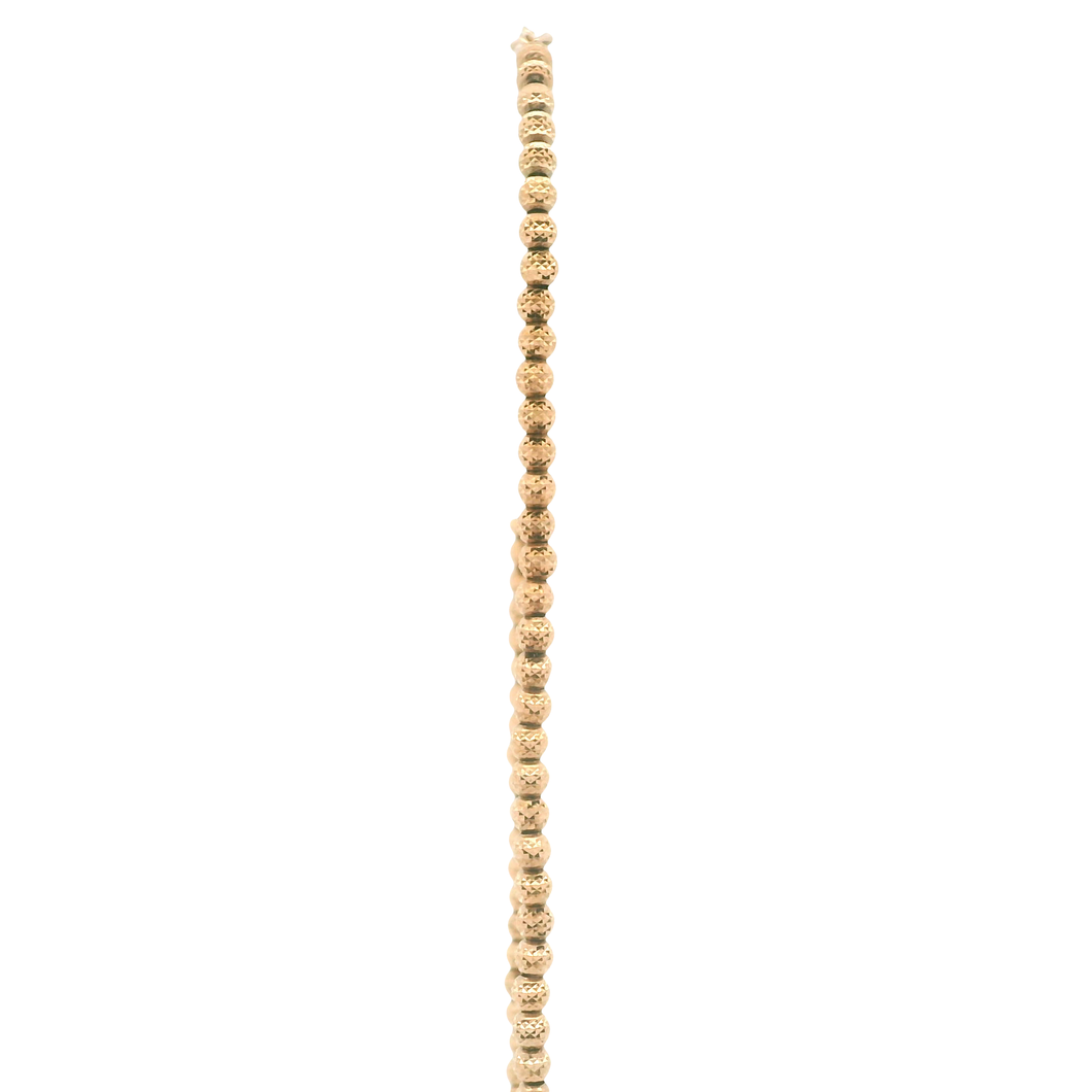 Textured Yellow Gold Beaded Ankle Bracelet