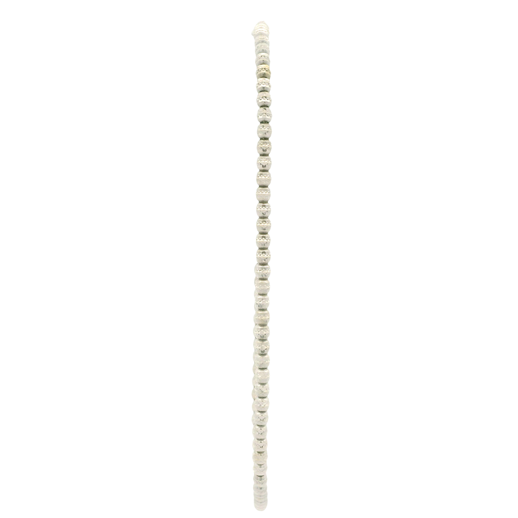 Elegant White Gold Beaded Bracelet