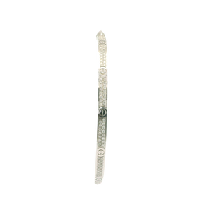 Elegant White Gold Bangle Adorned with Round Brilliant Diamonds