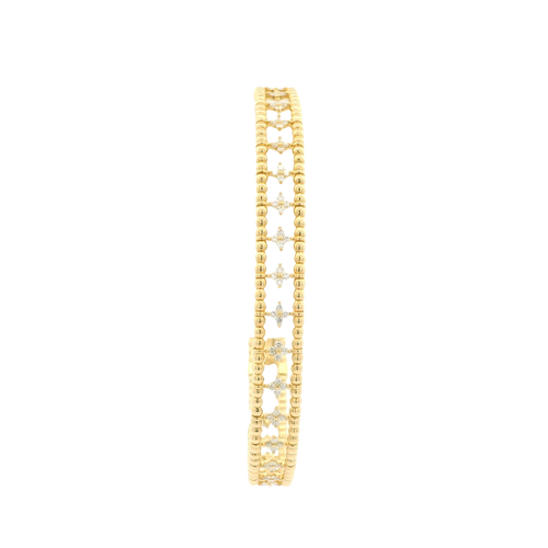 Yellow Gold Bangle with Round Brilliant Cut Diamonds