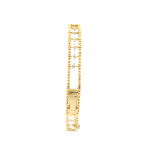 Yellow Gold Bangle with Round Brilliant Cut Diamonds