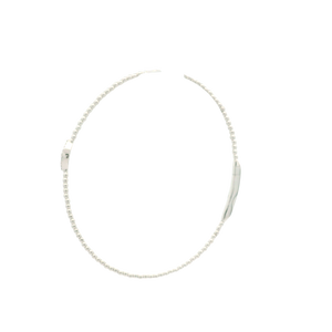 White Gold Beaded Bracelet with Round Cut Diamond
