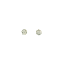 Load image into Gallery viewer, White Gold Stud Earrings with Round Brilliant Cut Diamonds