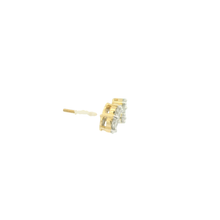 Load image into Gallery viewer, Yellow Gold Stud Earrings with Round Brilliant Cut Diamonds