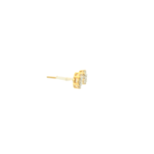 Load image into Gallery viewer, Yellow Gold Stud Earrings with Round Brilliant Cut Diamonds