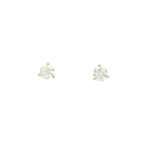 Classic White Gold Stud Earrings with Round Cut Diamonds