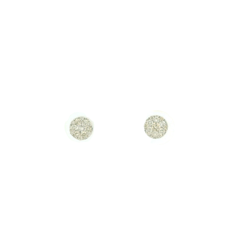 White Gold Stud Earrings with Round Brilliant Diamonds