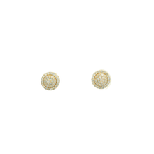 Load image into Gallery viewer, Yellow Gold Round Brilliant Cut Diamond Stud Earrings